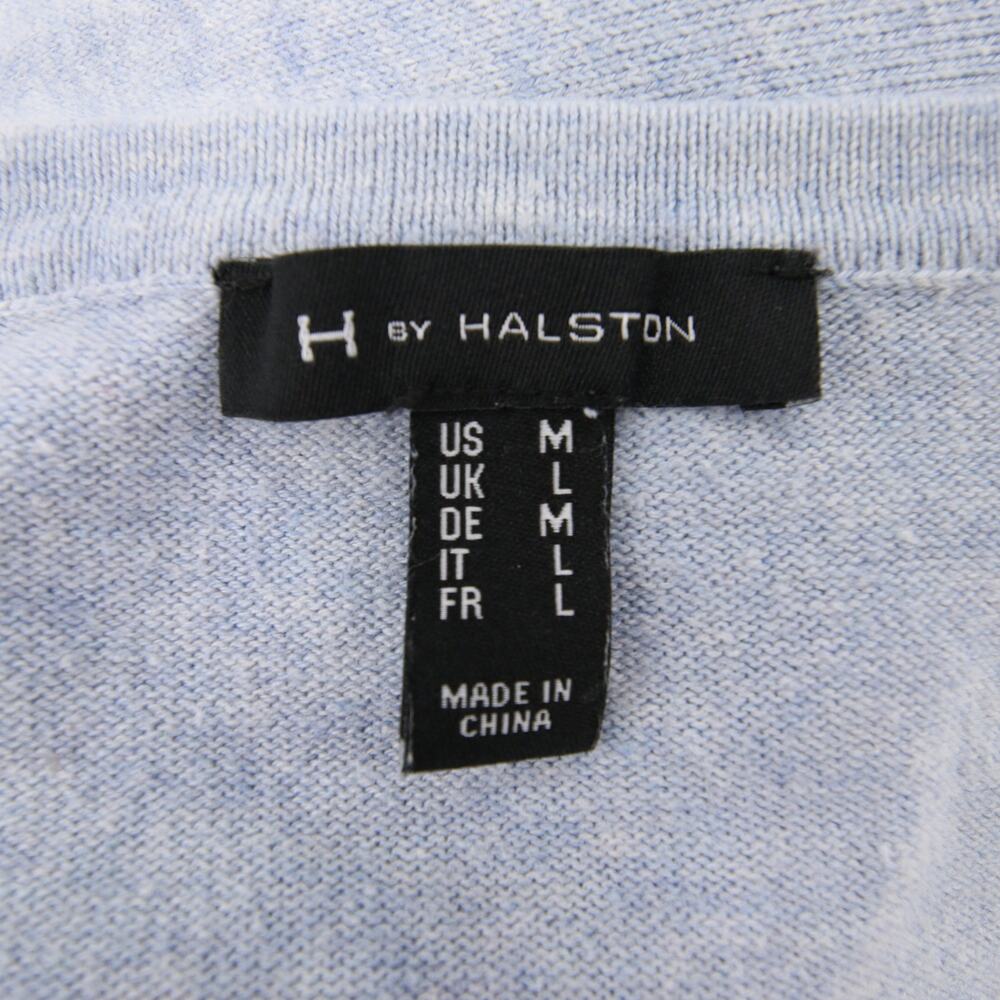 H by Halston Sweater Top Blue V Neck Bell Sleeve 3/4 Sleeve Blouse Casual Size M - Picture 9 of 11